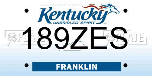 189ZES Kentucky License Plate
