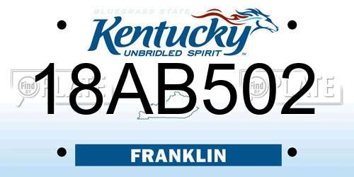 18AB502 Kentucky License Plate