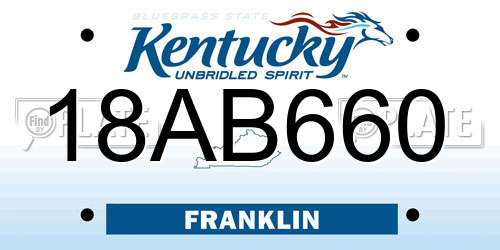 18AB660 Kentucky License Plate