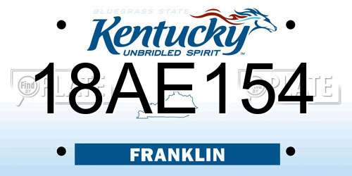 18AE154 Kentucky License Plate