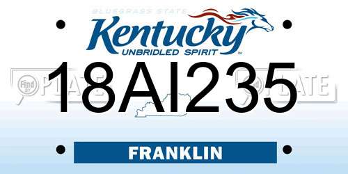 18AI235 Kentucky License Plate