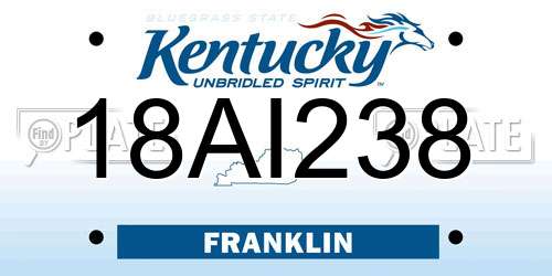 18AI238 Kentucky License Plate