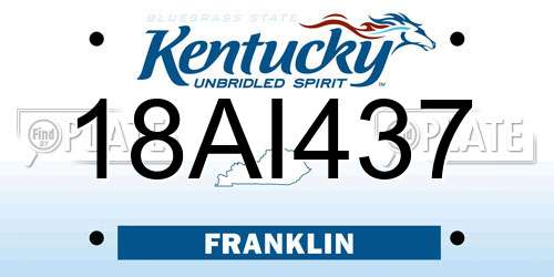 18AI437 Kentucky License Plate