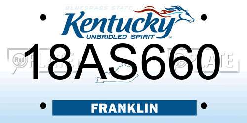 18AS660 Kentucky License Plate
