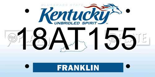 18AT155 Kentucky License Plate