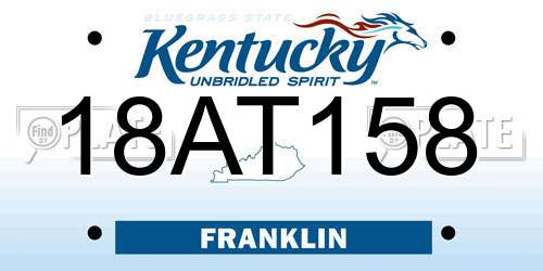 18AT158 Kentucky License Plate