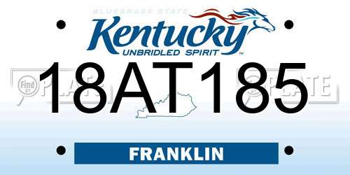 18AT185 Kentucky License Plate