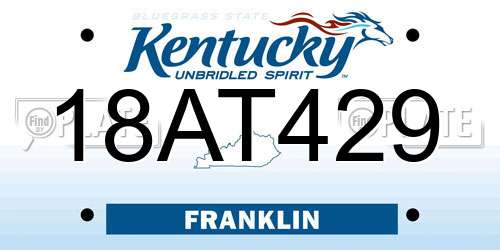 18AT429 Kentucky License Plate