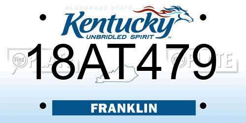 18AT479 Kentucky License Plate