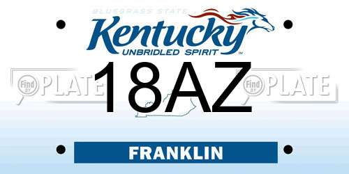 18AZ Kentucky License Plate