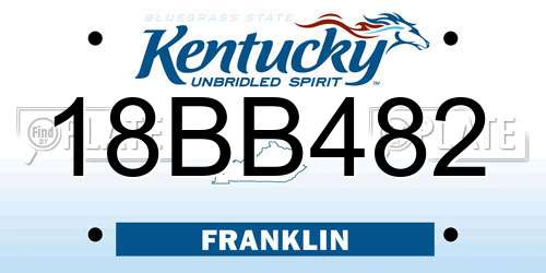 18BB482 Kentucky License Plate