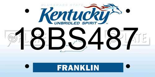 18BS487 Kentucky License Plate