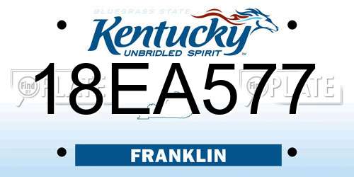 18EA577 Kentucky License Plate