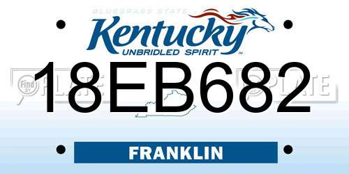18EB682 Kentucky License Plate