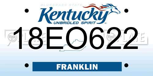 18EO622 Kentucky License Plate