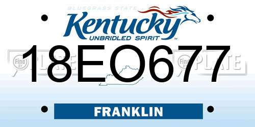 18EO677 Kentucky License Plate