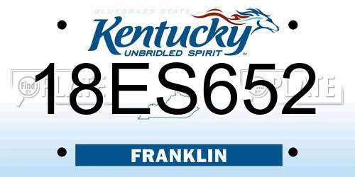 18ES652 Kentucky License Plate
