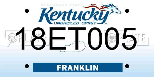 18ET005 Kentucky License Plate