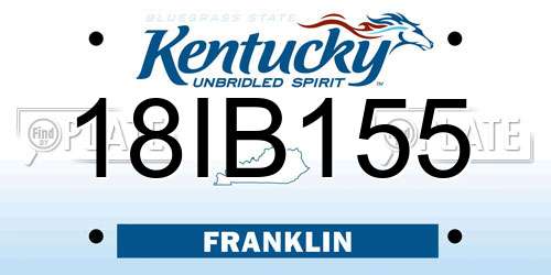 18IB155 Kentucky License Plate