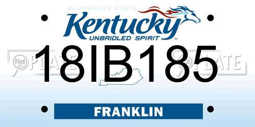 18IB185 Kentucky License Plate