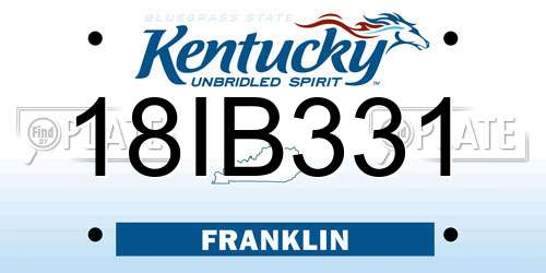 18IB331 Kentucky License Plate