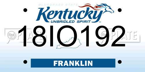 18IO192 Kentucky License Plate