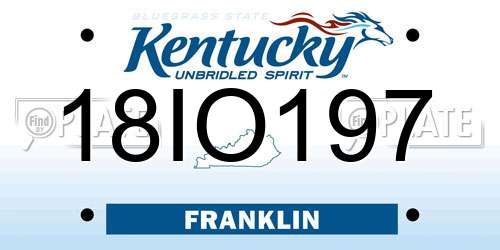 18IO197 Kentucky License Plate