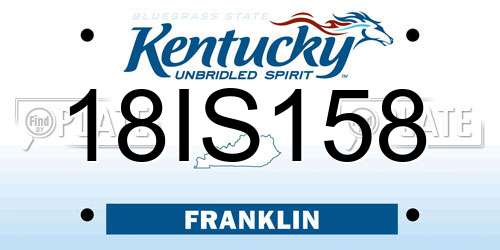 18IS158 Kentucky License Plate