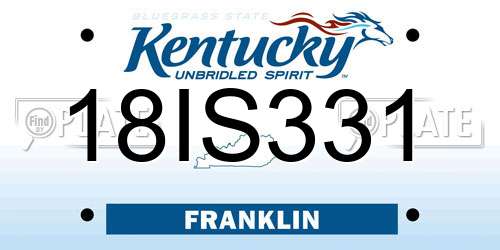 18IS331 Kentucky License Plate