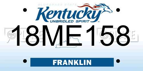 18ME158 Kentucky License Plate