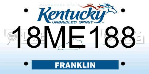 18ME188 Kentucky License Plate