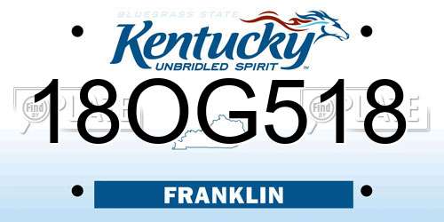 18OG518 Kentucky License Plate