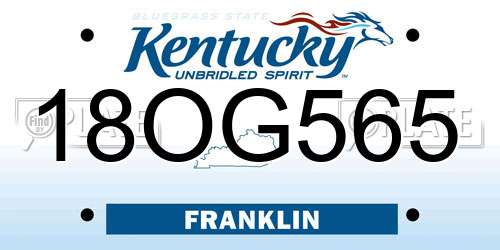18OG565 Kentucky License Plate