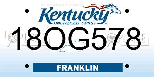 18OG578 Kentucky License Plate