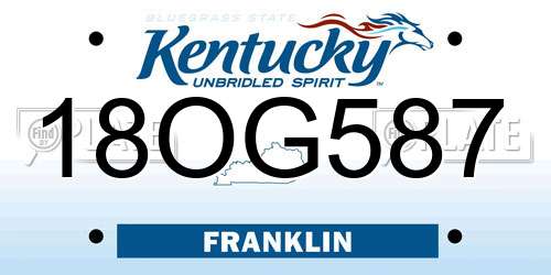 18OG587 Kentucky License Plate