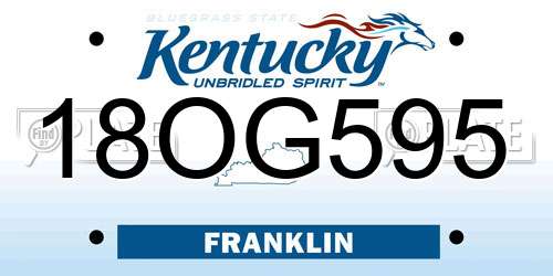 18OG595 Kentucky License Plate