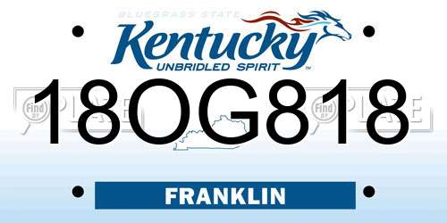 18OG818 Kentucky License Plate