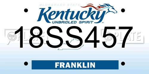 18SS457 Kentucky License Plate