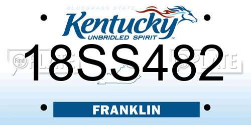 18SS482 Kentucky License Plate