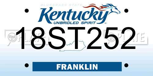 18ST252 Kentucky License Plate