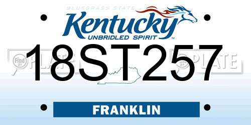 18ST257 Kentucky License Plate