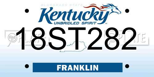 18ST282 Kentucky License Plate