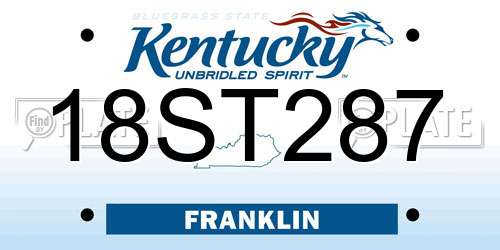 18ST287 Kentucky License Plate