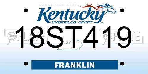 18ST419 Kentucky License Plate
