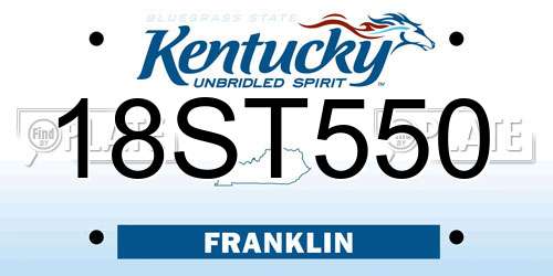 18ST550 Kentucky License Plate