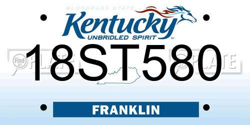 18ST580 Kentucky License Plate