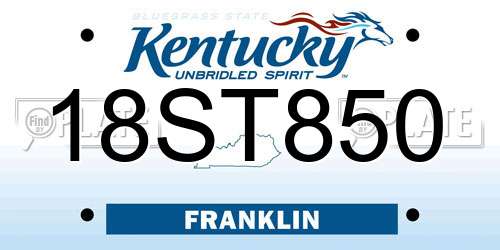 18ST850 Kentucky License Plate