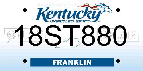 18ST880 Kentucky License Plate