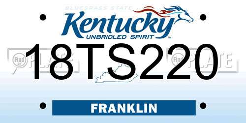 18TS220 Kentucky License Plate