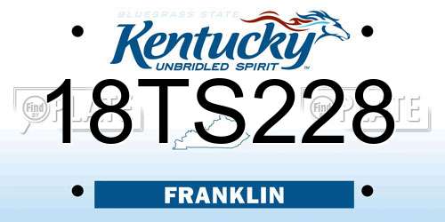 18TS228 Kentucky License Plate